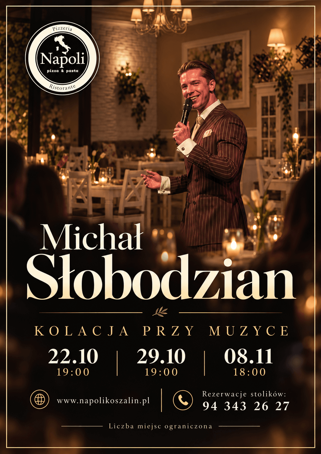 Plakat: Kolacja przy muzyce — Michał Słobodzian